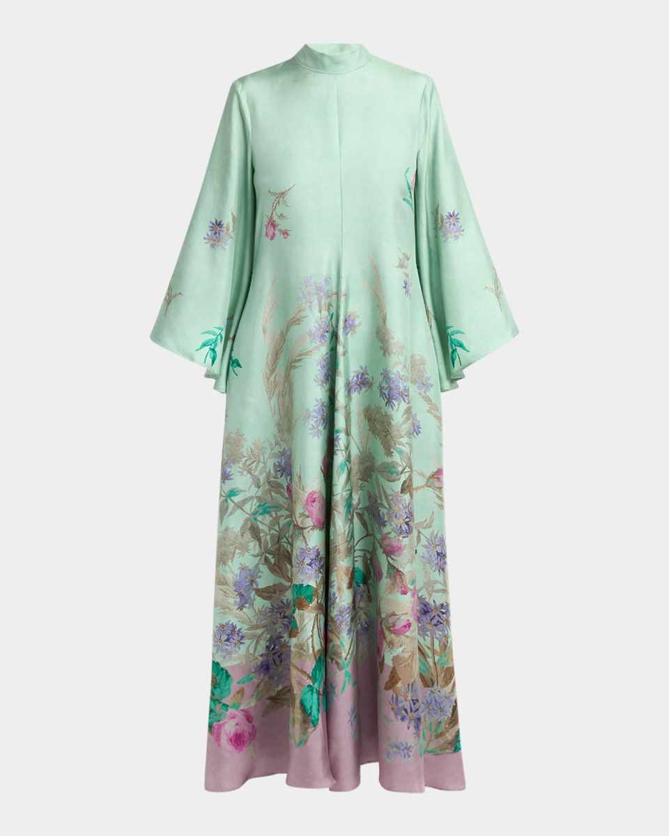 Magnifico Floral Flare-Sleeve Maxi Dress